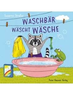 Waschbär wäscht Wäsche