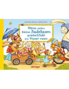 Wenn sieben kleine Badehasen quietschfidel ans Wasser rasen